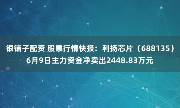 银铺子配资 股票行情快报：利扬芯片（688135）6月9日主力资金净卖出2448.83万元