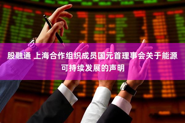 股融通 上海合作组织成员国元首理事会关于能源可持续发展的声明